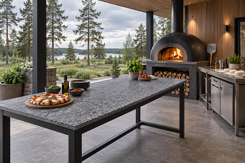 Столешница из гранита Gris Cadalso уличная
